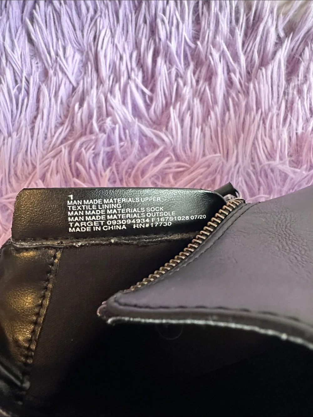 Cat & Jack Black Faux Leather Girls Ankle Boots with Side Zip Accent - Picture 2 of 5